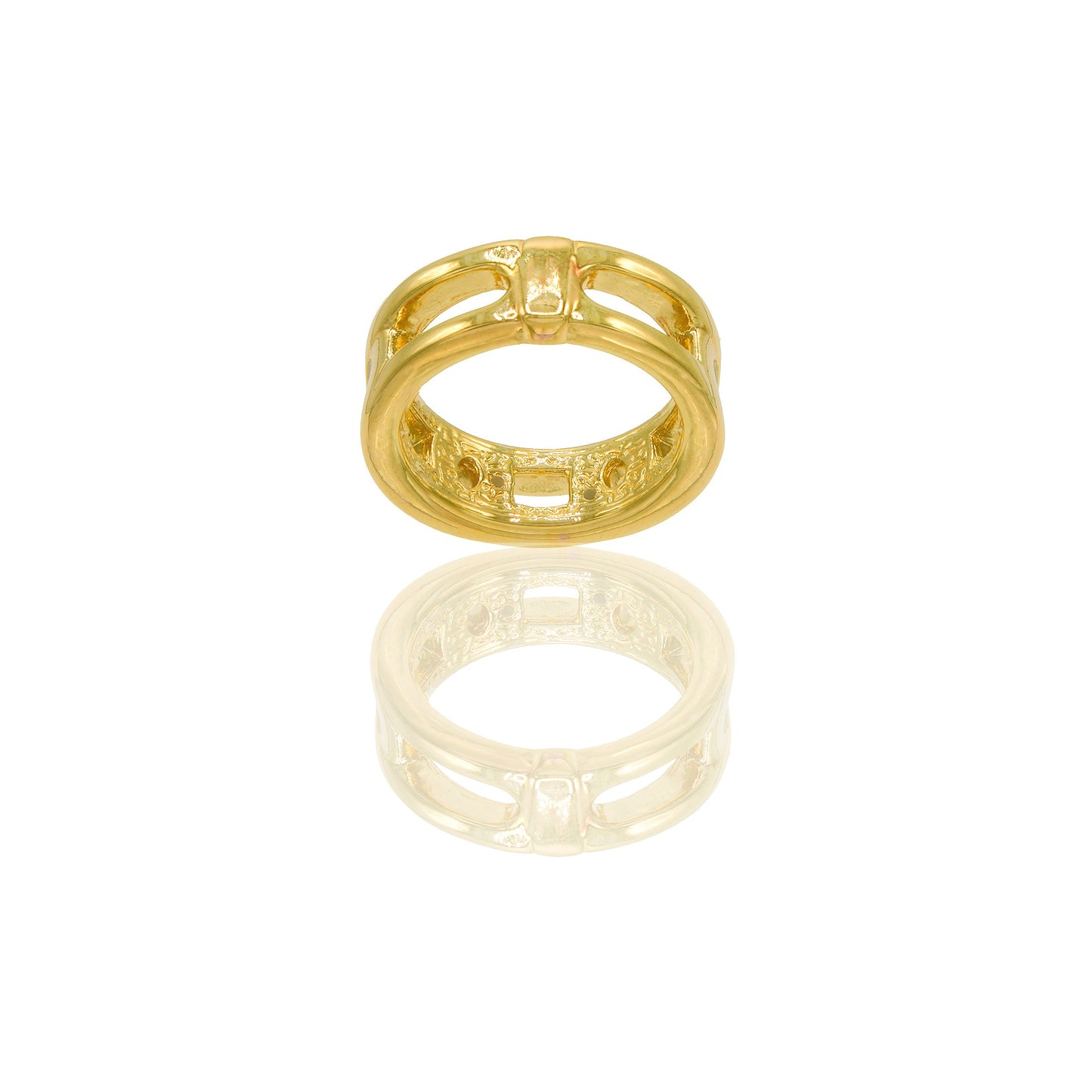 Anello Oro Giallo Oro 18 carati Traforato Fascia Solo Oro Spessore mm.8