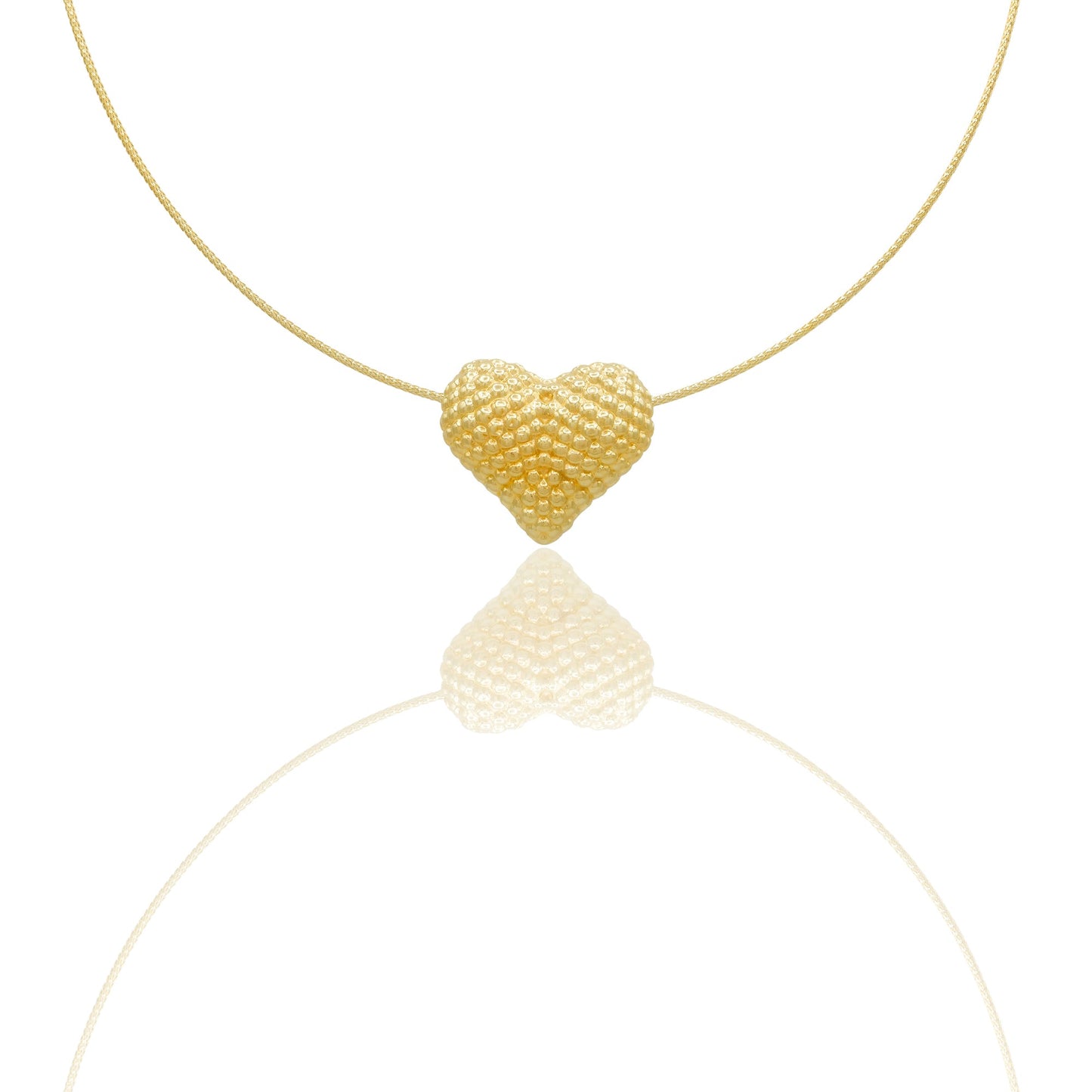 Collane Oro Giallo Elettroformato Solo Oro Lunghezza Cuore cm. 2,2 Larghezza Cuore cm. 2,6 Spessore Cuore mm. 5