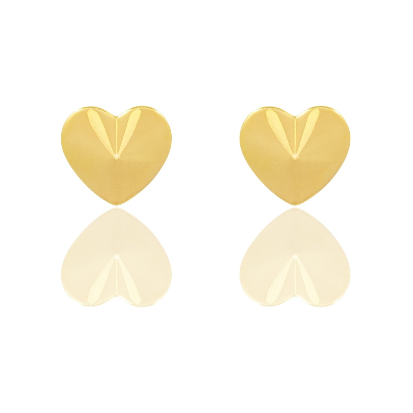 Orecchini Oro Giallo Oro 18 carati Cuore A Piramide Elettroformato Solo Oro mis.1