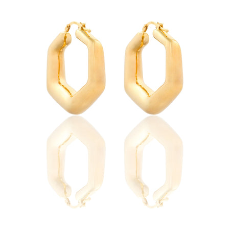 ORECCHINI DONNA CERCHIO ESAGONALE ELETTROFORMATO