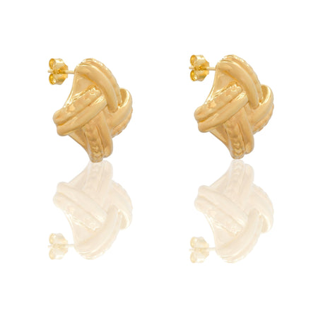 ORECCHINI DONNA BOTTONE INTRECCIATO ELETTROFORMATO