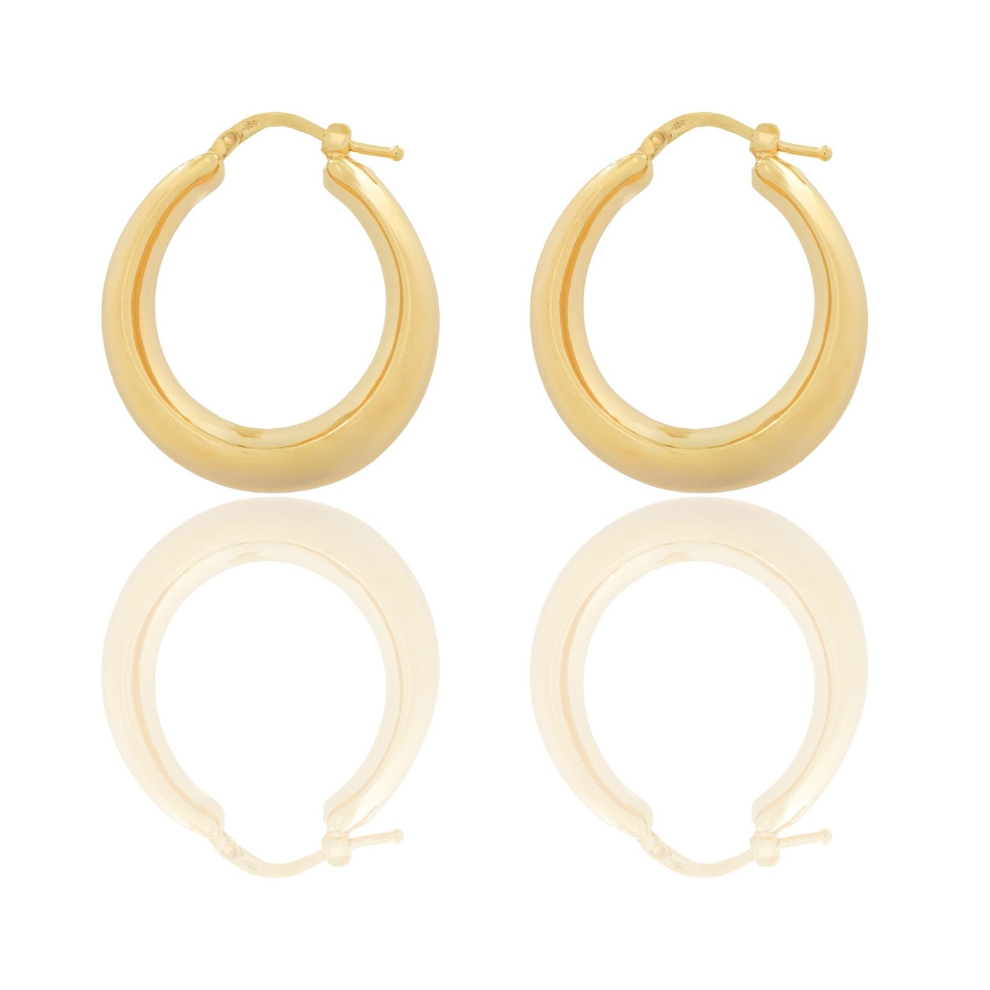 Orecchini Oro Giallo Oro 18 carati Cerchio Bombato Elettroformato Solo Oro diametro esterno cm.2,5