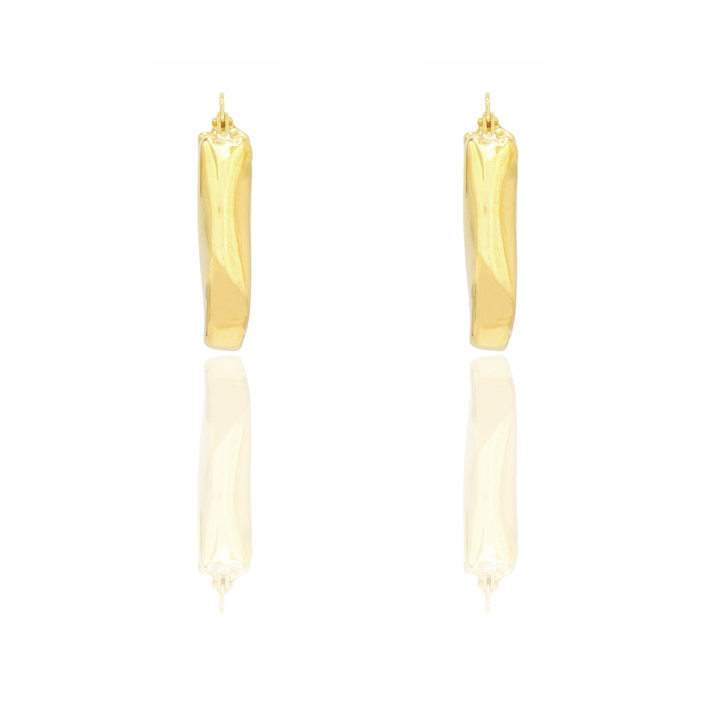 Orecchini Oro Giallo Elettroformato Solo Oro Lunghezza cm 2,1 larghezza cm. 2,4