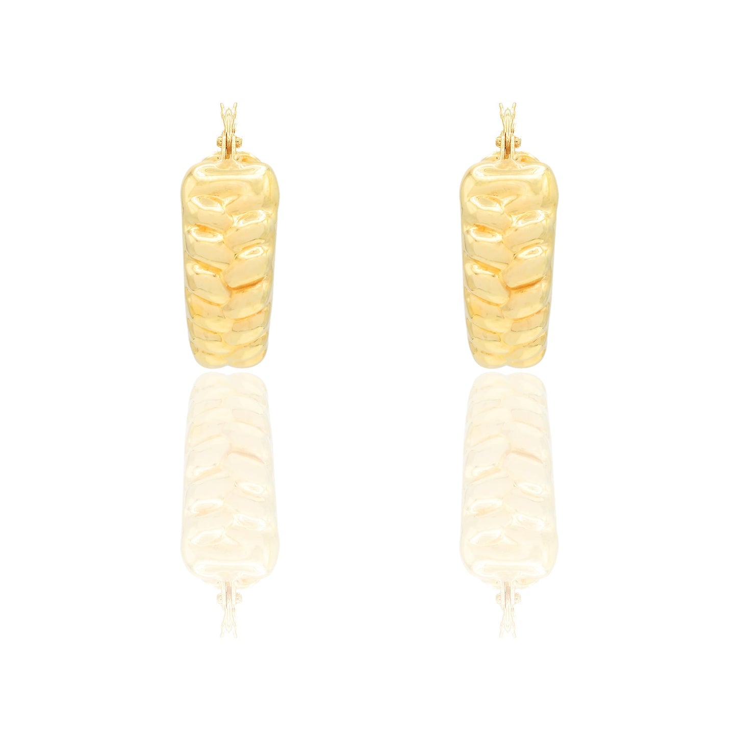 Orecchini Oro Giallo Elettroformato Solo Oro Lunghezza cm. 2,2