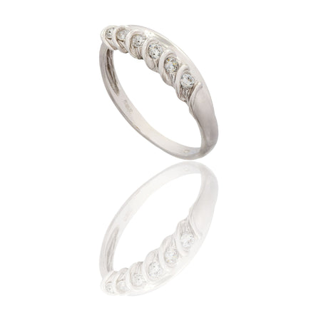 ANELLO DONNA VERETTA 6 PIETRE CON BORDO LATERALE