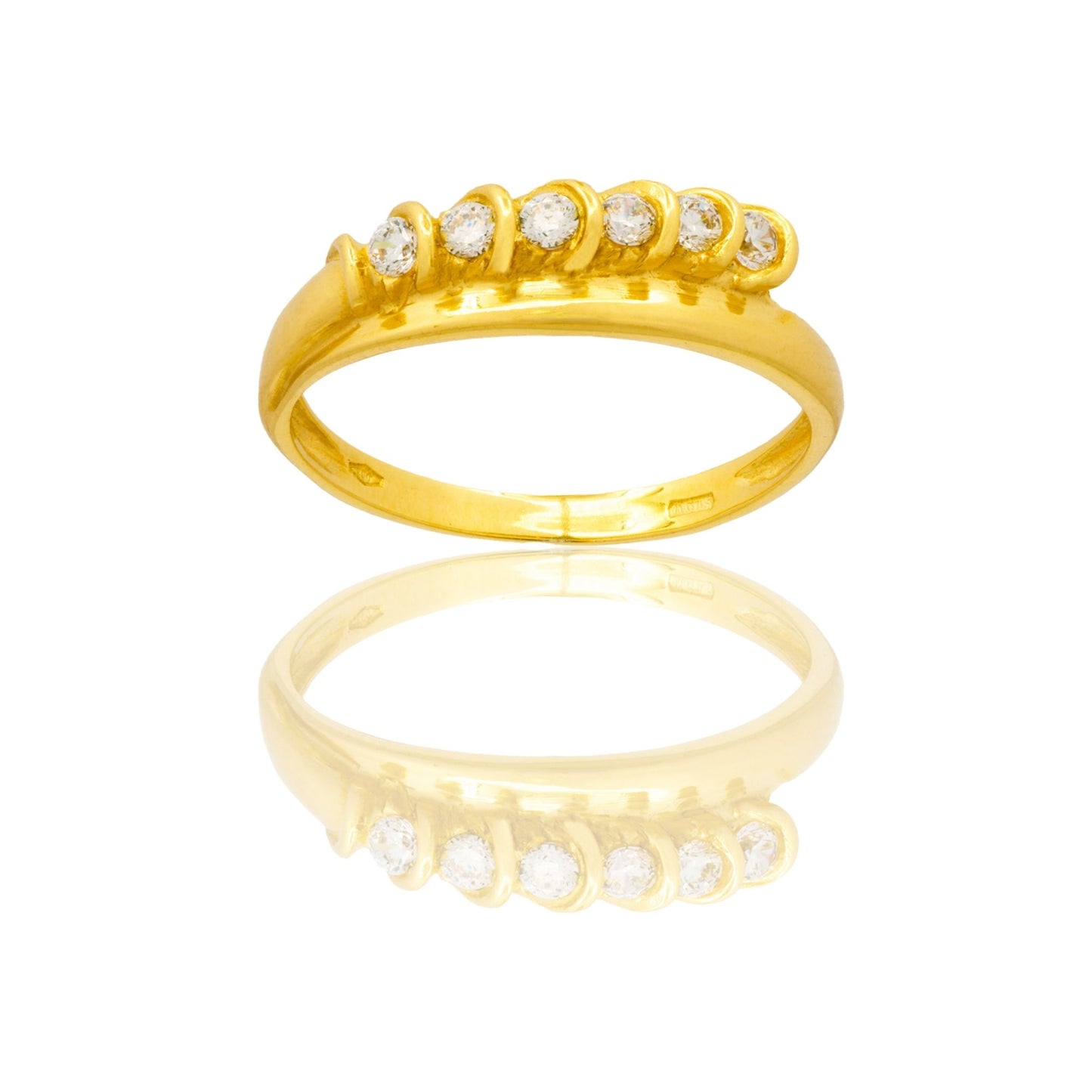 ANELLO DONNA VERETTA 6 PIETRE CON BORDO LATERALE