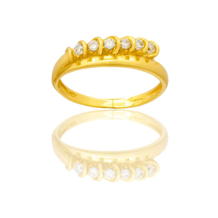 ANELLO DONNA VERETTA 6 PIETRE CON BORDO LATERALE