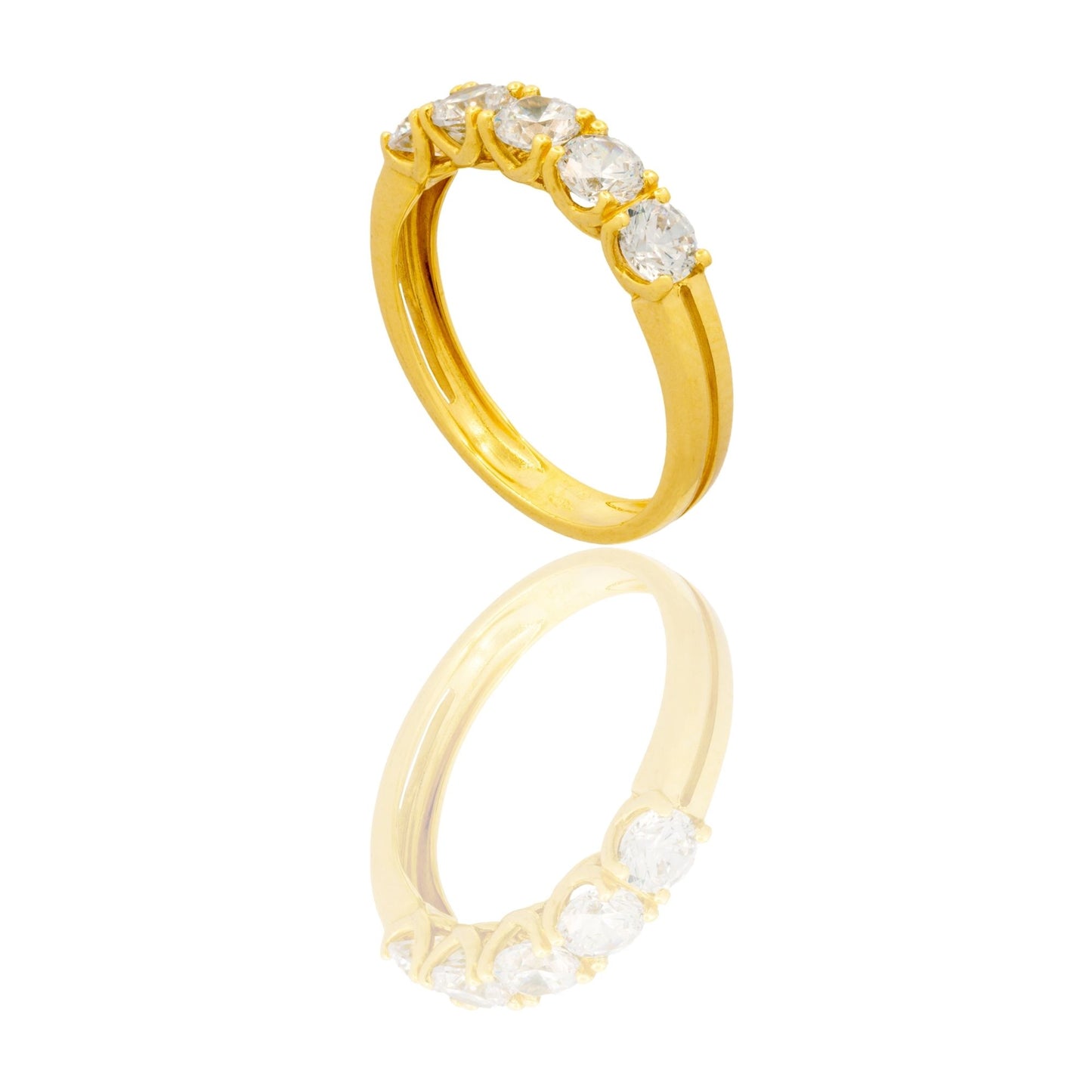 ANELLO DONNA VERETTA 5 PIETRE GAMBO DOPPIO