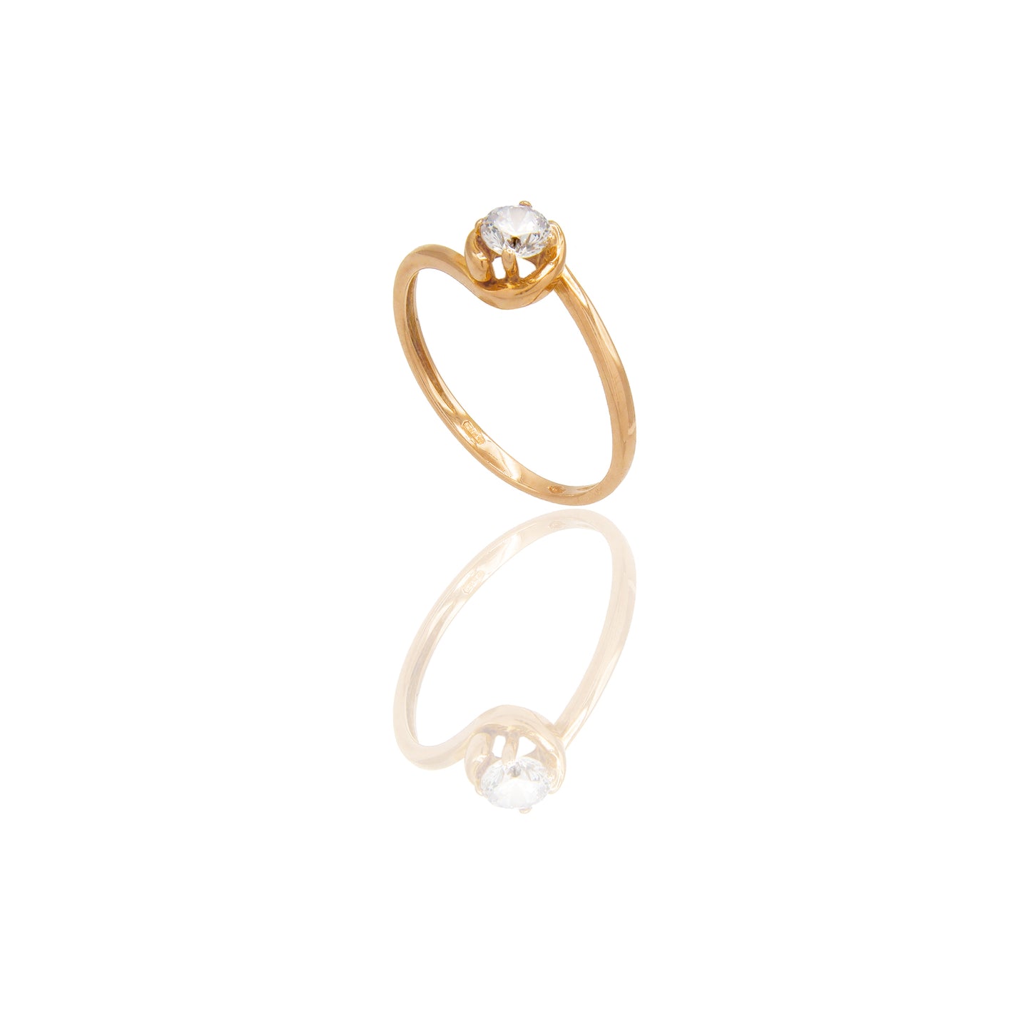ANELLO DONNA SOLITARIO 4 GRIFFE CON CONTORNO