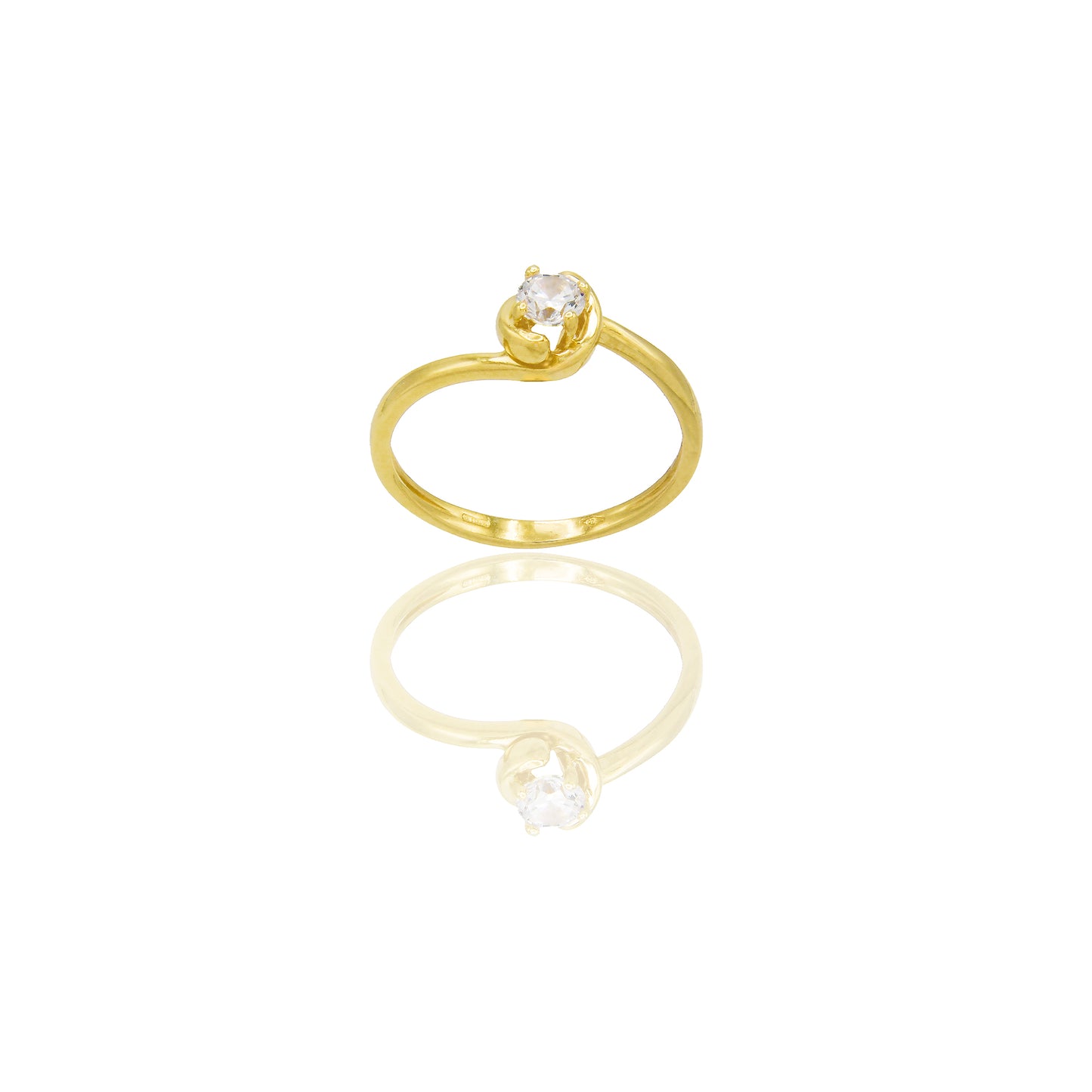 ANELLO DONNA SOLITARIO 4 GRIFFE CON CONTORNO