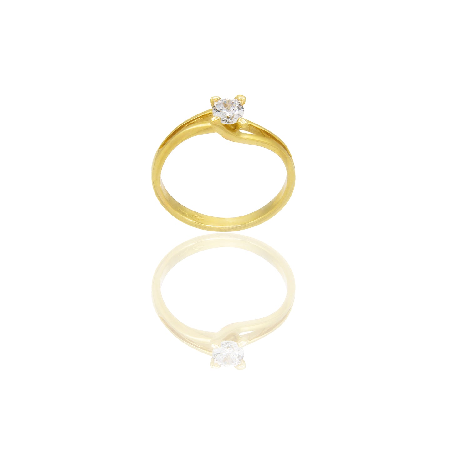ANELLO DONNA SOLITARIO 4 GRIFFE DOPPIO GAMBO