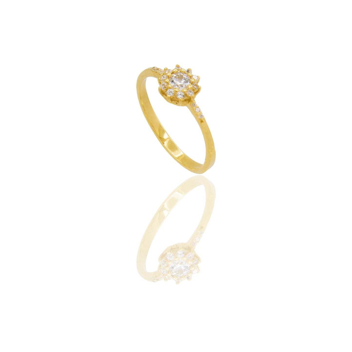 ANELLO DONNA CENTRO E CONTORNO GAMBO ZIRCONATO