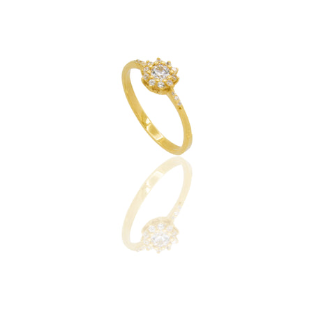 ANELLO DONNA CENTRO E CONTORNO GAMBO ZIRCONATO