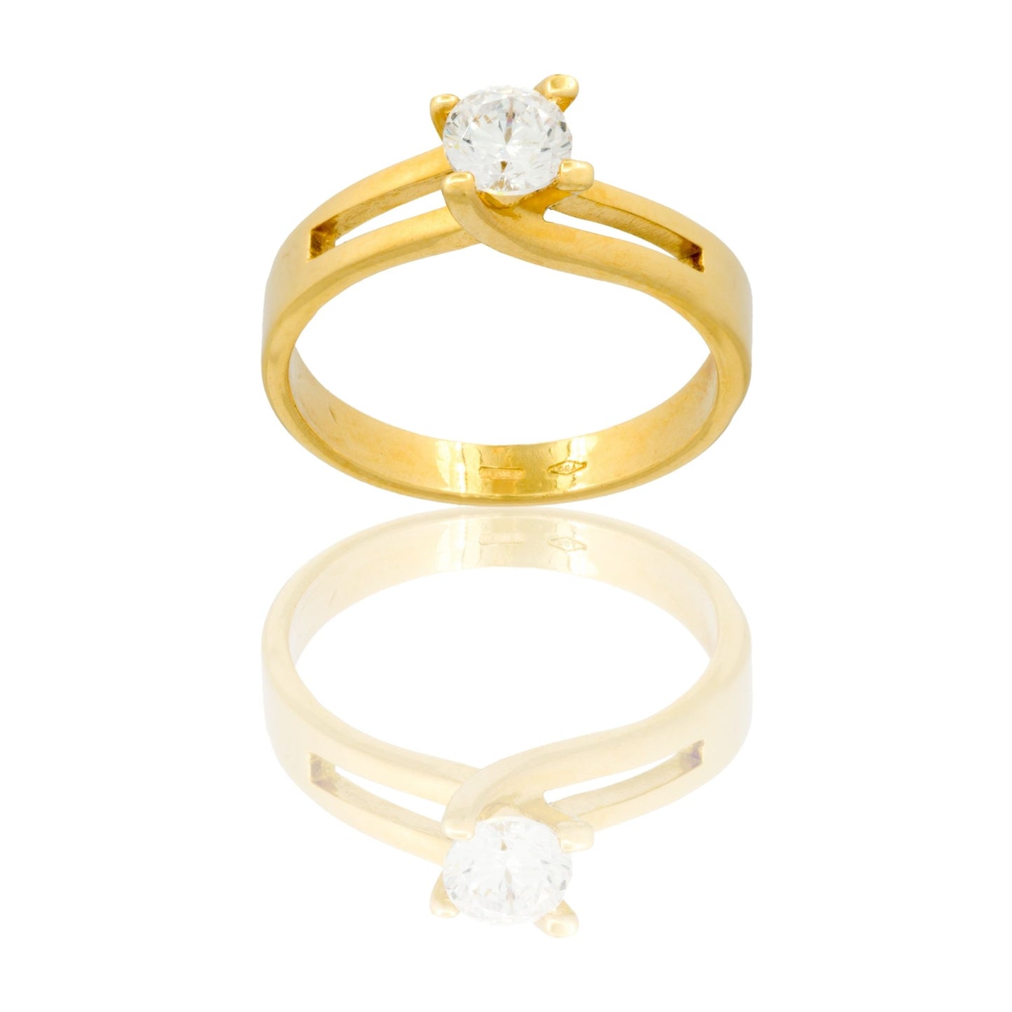 ANELLO DONNA SOLITARIO GAMBO FORATO