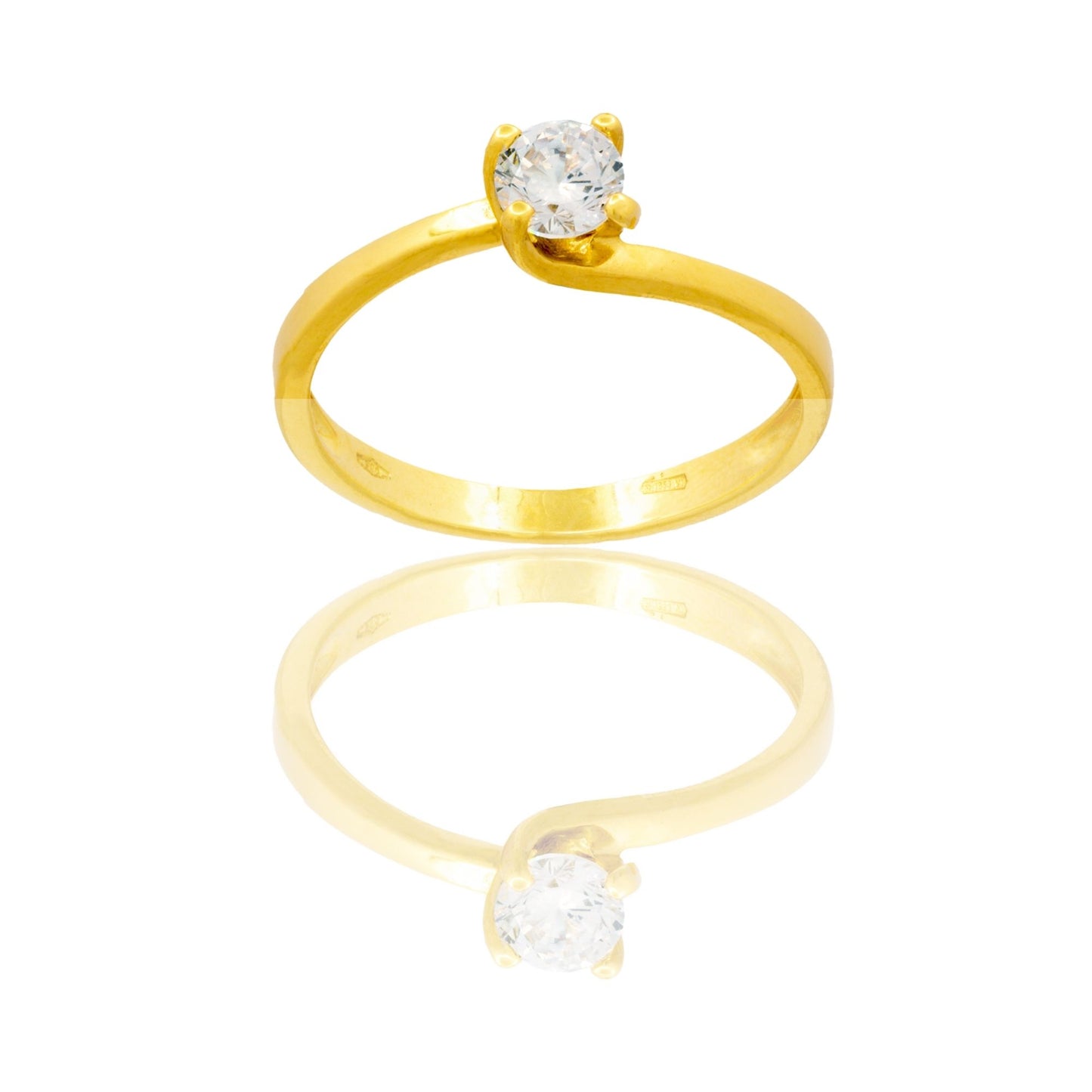 ANELLO DONNA SOLITARIO 4 GRIFFE MODELLO VALENTINO
