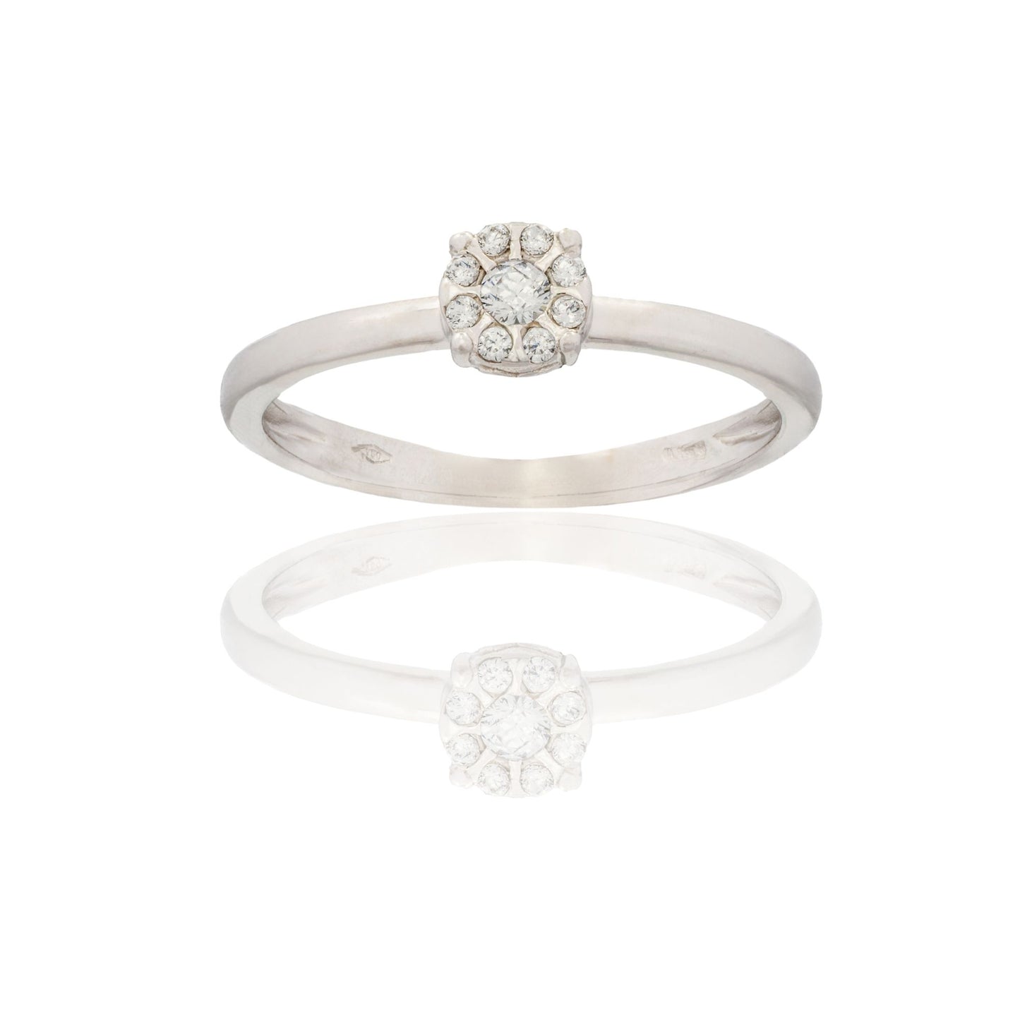 Anello Oro Bianco Oro 18 carati Toppa Magic Zirconi Bianchi