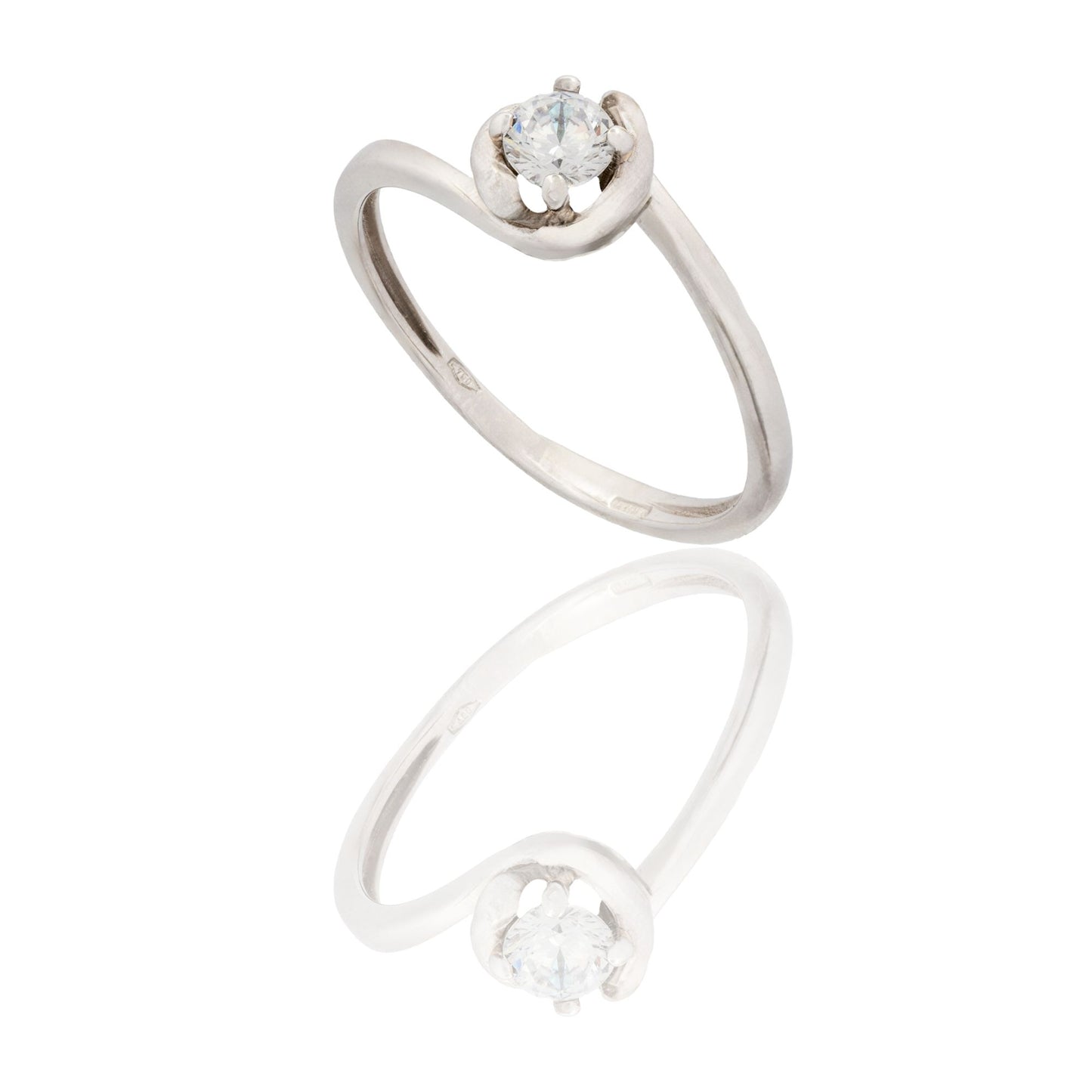ANELLO DONNA SOLITARIO 4 GRIFFE CON CONTORNO