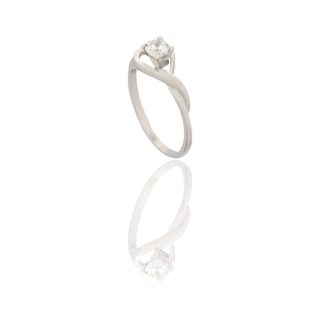 ANELLO DONNA SOLITARIO CONTORNO CUORE