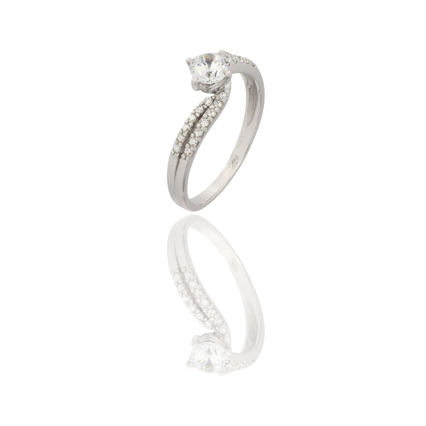 ANELLO DONNA SOLITARIO DOPPIO GAMBO