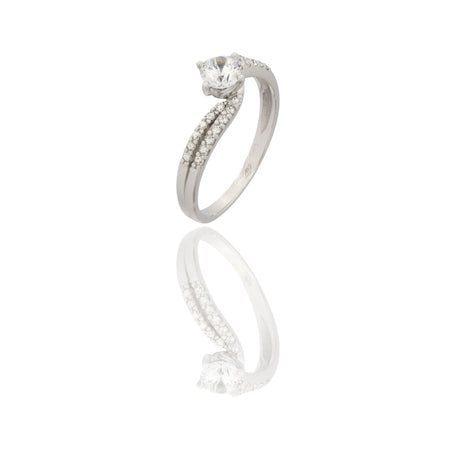 ANELLO DONNA SOLITARIO DOPPIO GAMBO