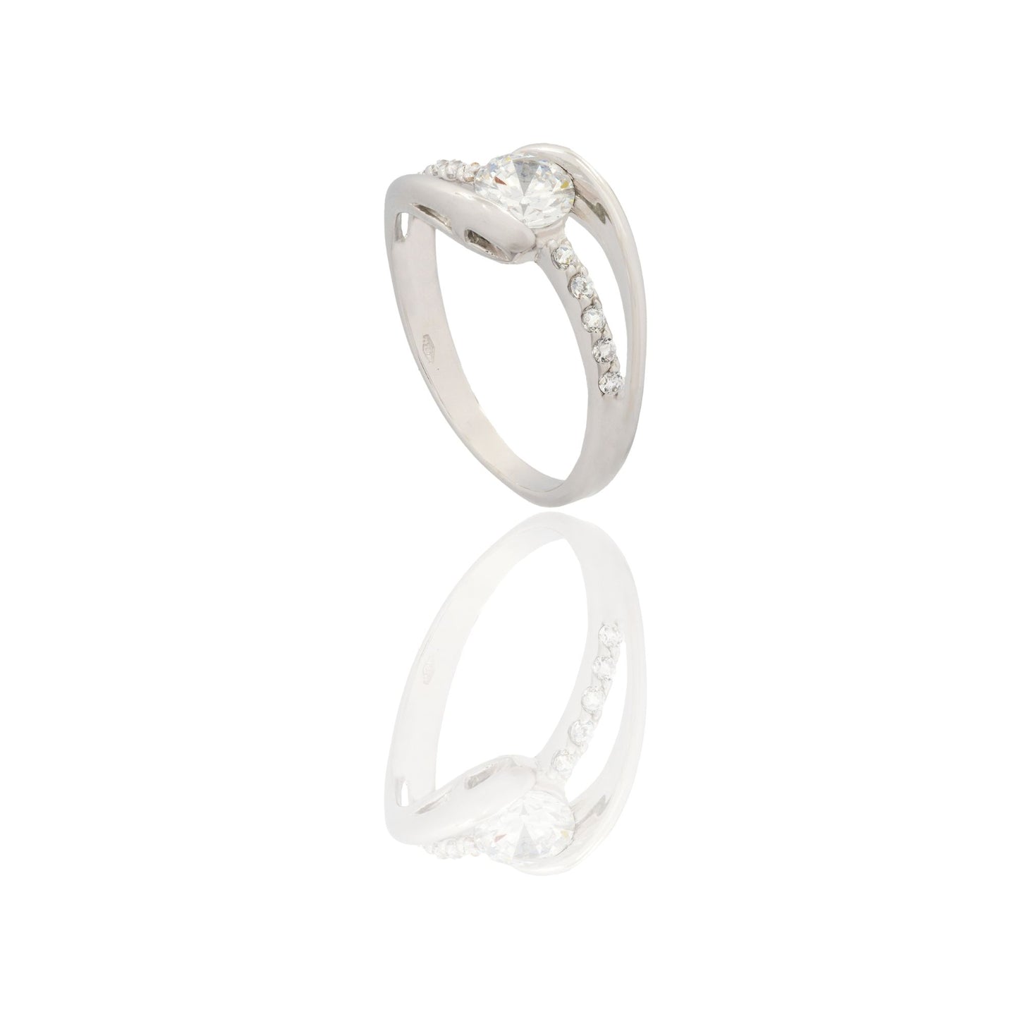 ANELLO DONNA SOLITARIO DOPPIO GAMBO