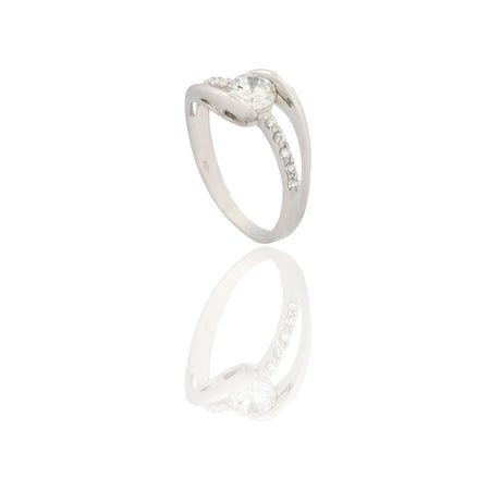 ANELLO DONNA SOLITARIO DOPPIO GAMBO