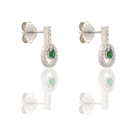 ORECCHINI DONNA CERCHIO PENDENTE CON PIETRA CENTRALE