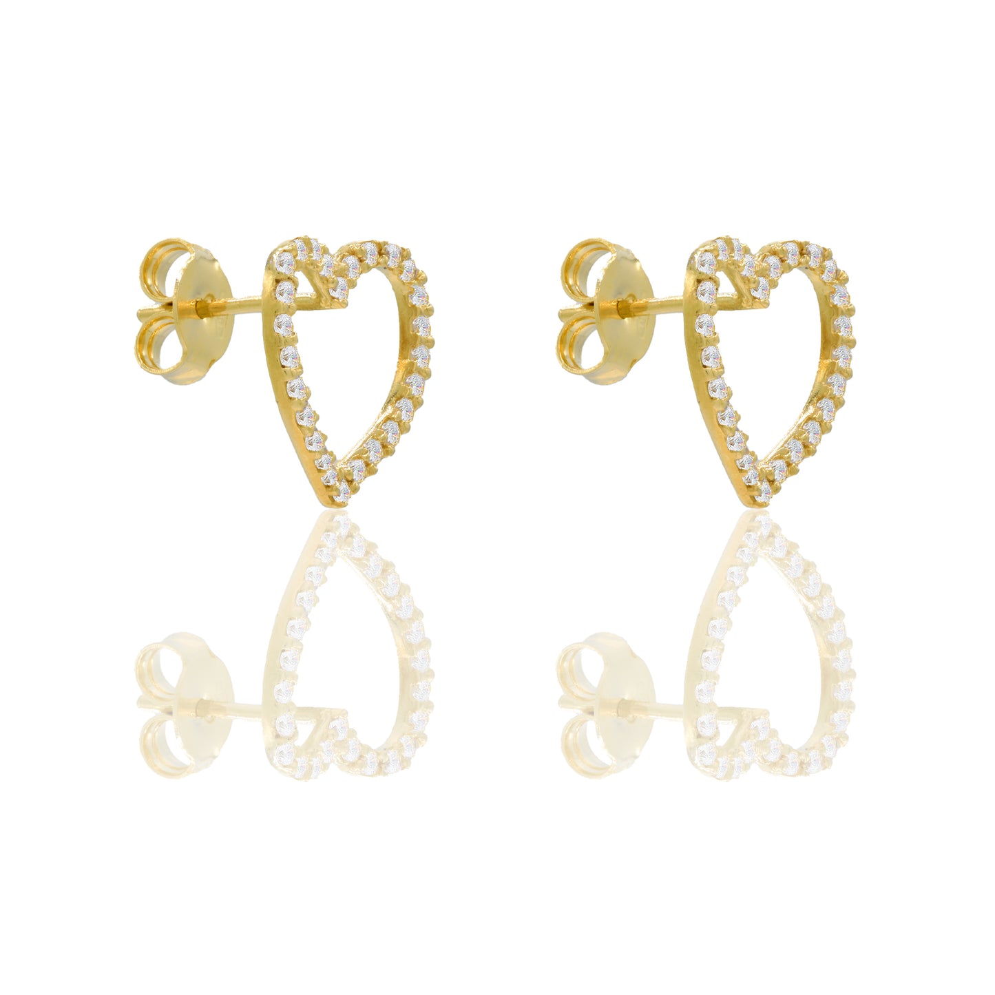 ORECCHINI DONNA CONTORNO CUORE PAVE'