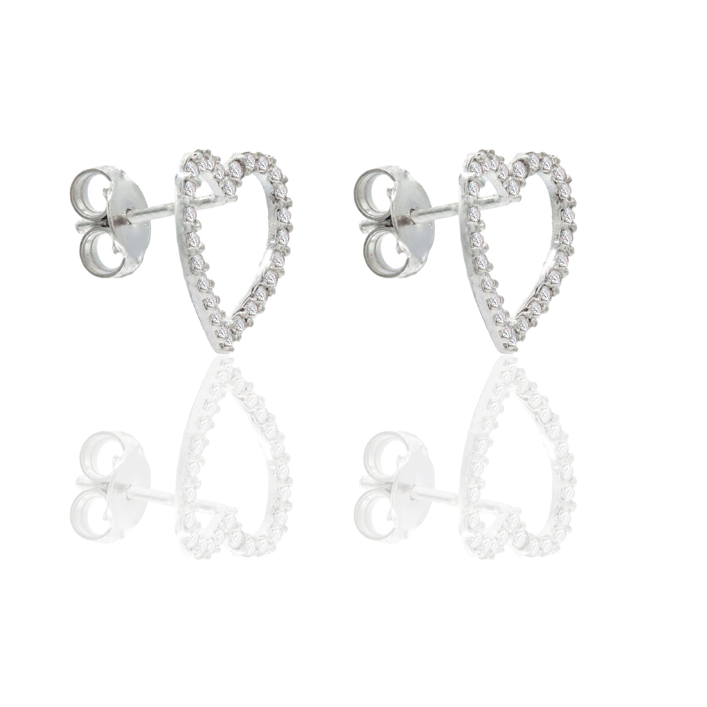 ORECCHINI DONNA CONTORNO CUORE PAVE'