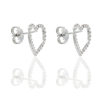 ORECCHINI DONNA CONTORNO CUORE PAVE'