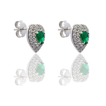 ORECCHINI DONNA CUORE CON DOPPIO CONTORNO