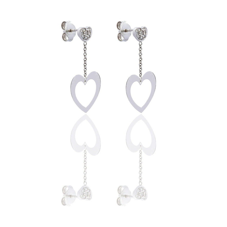 ORECCHINI DONNA CUORE A LASTRA PENDENTE