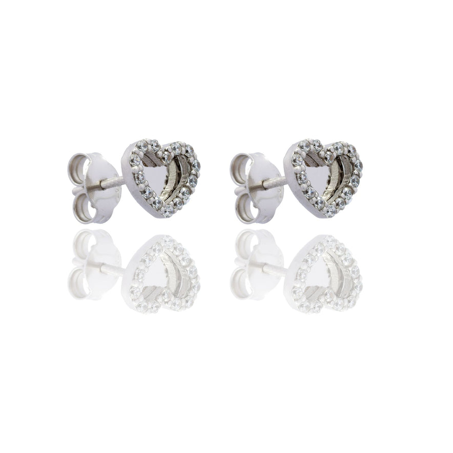 ORECCHINI DONNA A LOBO CUORE A LASTRA CON CONTORNO