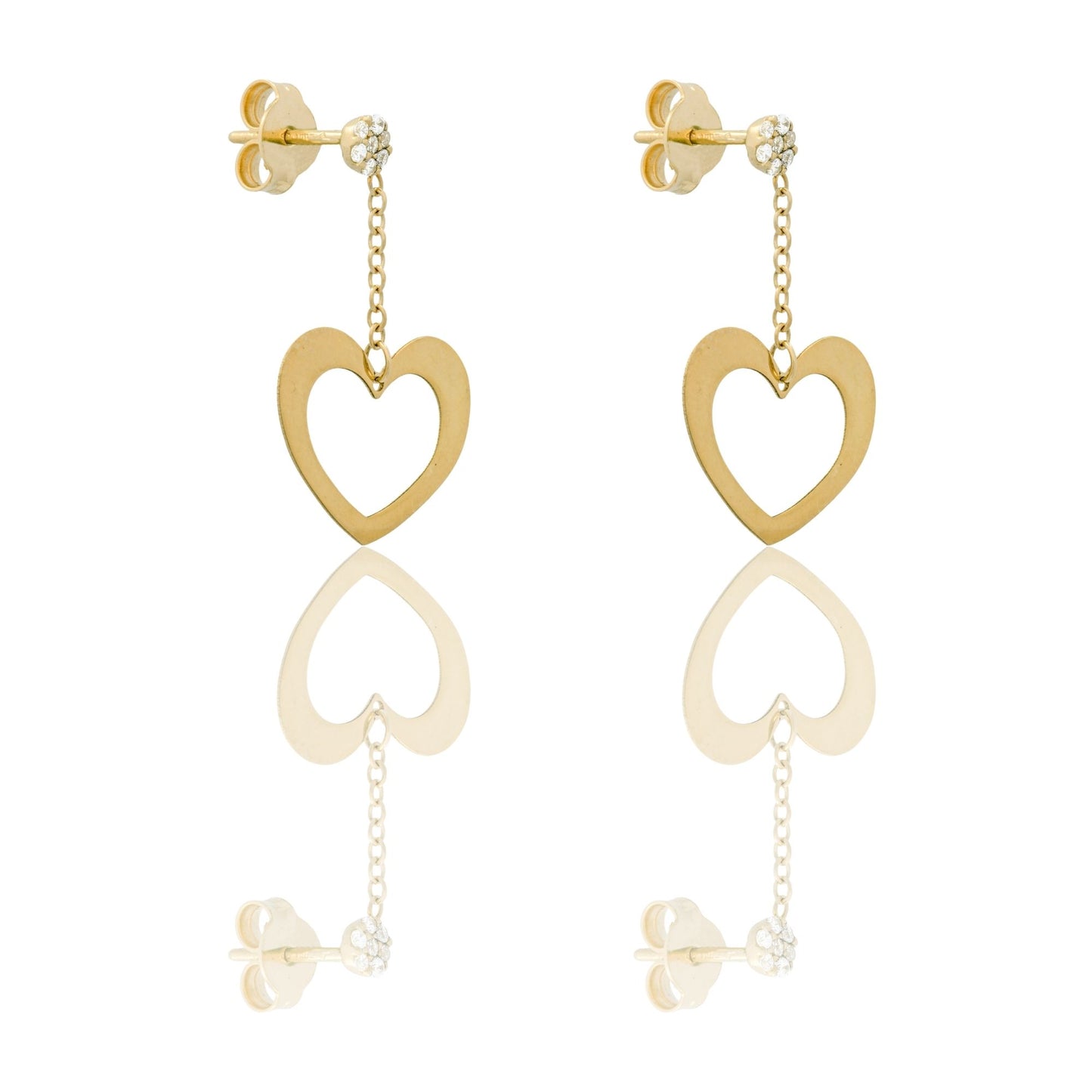 ORECCHINI DONNA DONNA CUORE A LASTRA TRAFORATO PENDENTE