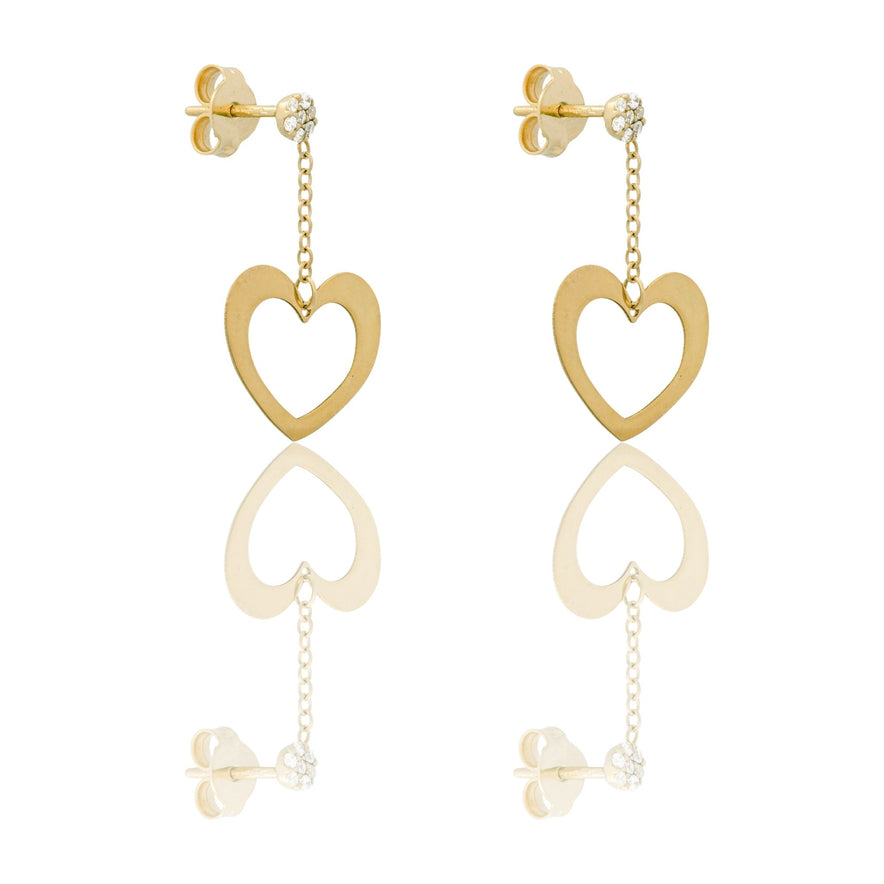 ORECCHINI DONNA DONNA CUORE A LASTRA TRAFORATO PENDENTE