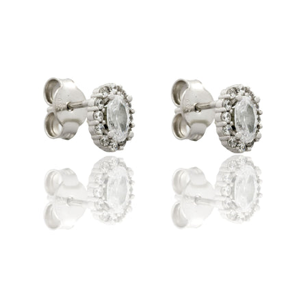 ORECCHINI DONNA DONNA OVALE A LOBO CENTRO E CONTORNO