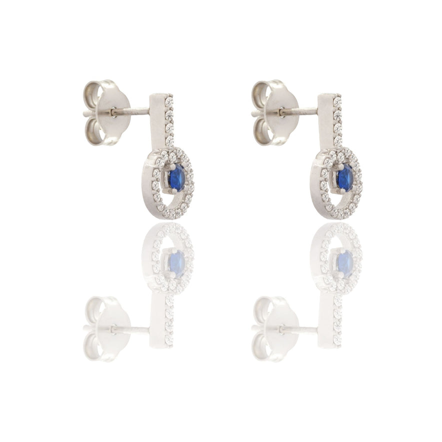 ORECCHINI DONNA DONNA CERCHIO PENDENTE CON PIETRA CENTRALE