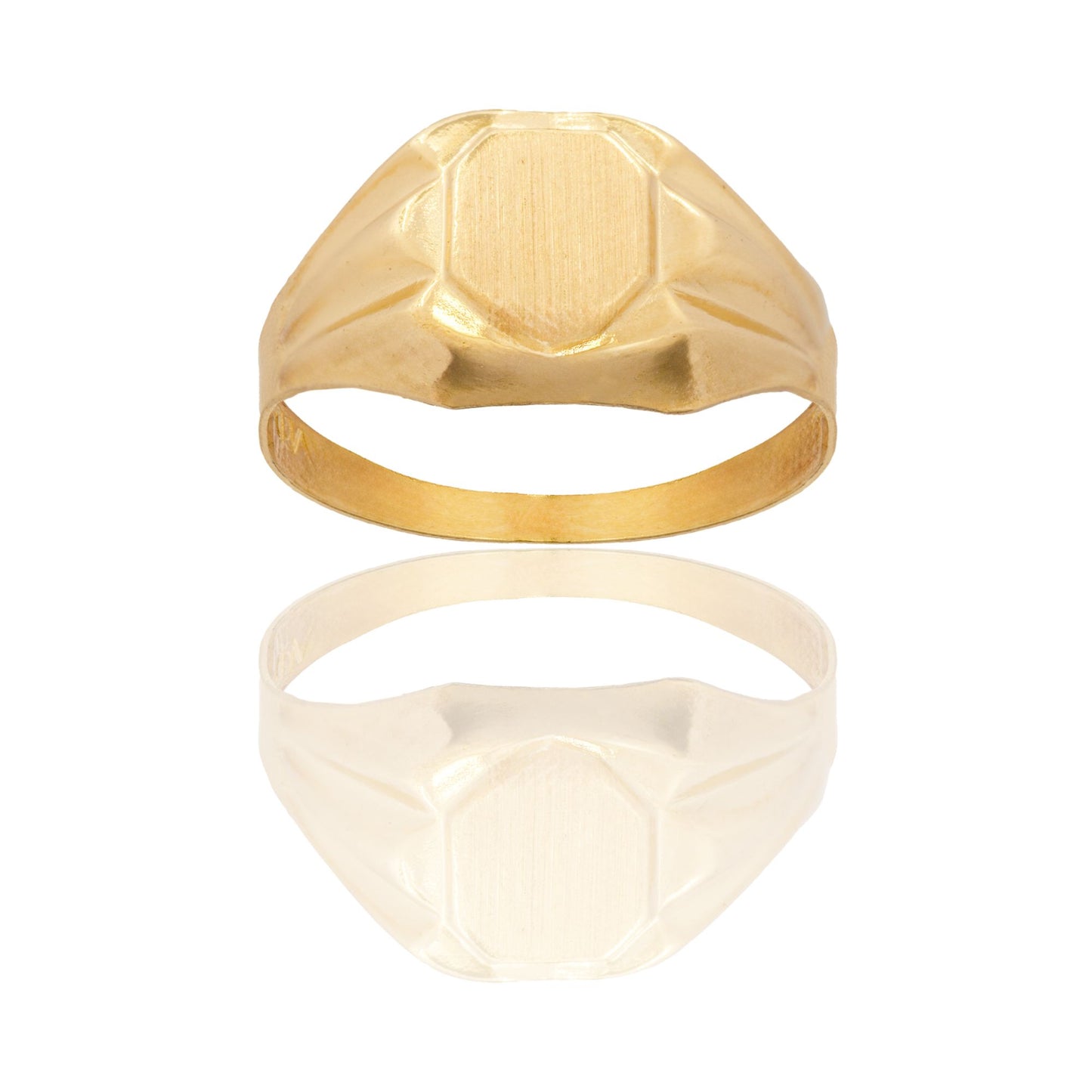 Anello Oro Giallo Oro 18 carati Uomo Scudo Quadrato Solo Oro