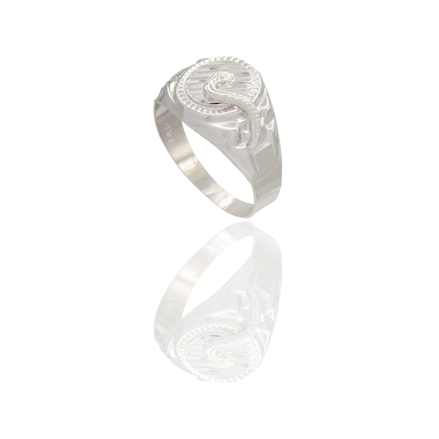 ANELLO UOMO SCUDO OVALE CON SERPENTE