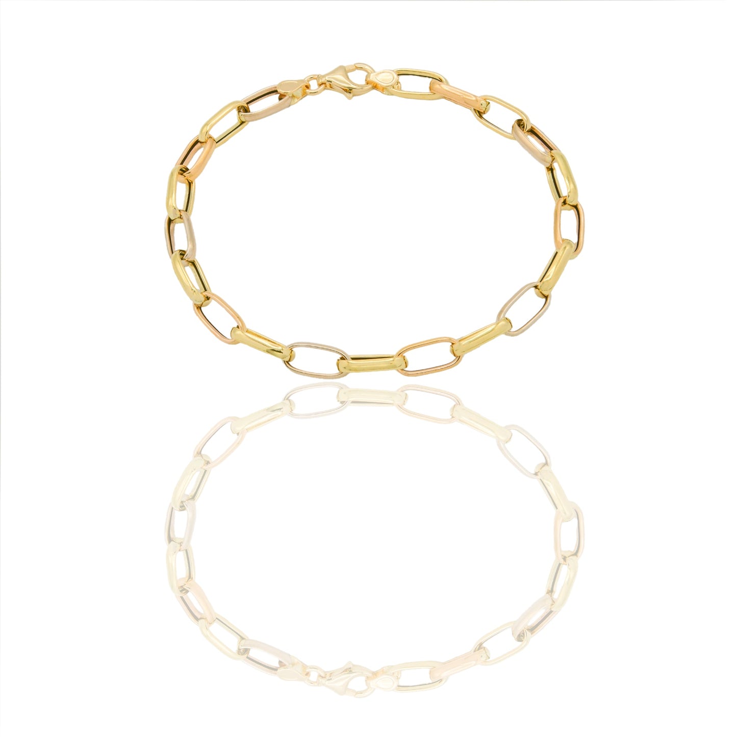 Bracciali Oro Giallo Oro Bianco, Oro Rosa Oro 18 carati maglie fantasia Solo oro 19,5cm x 0,5cm