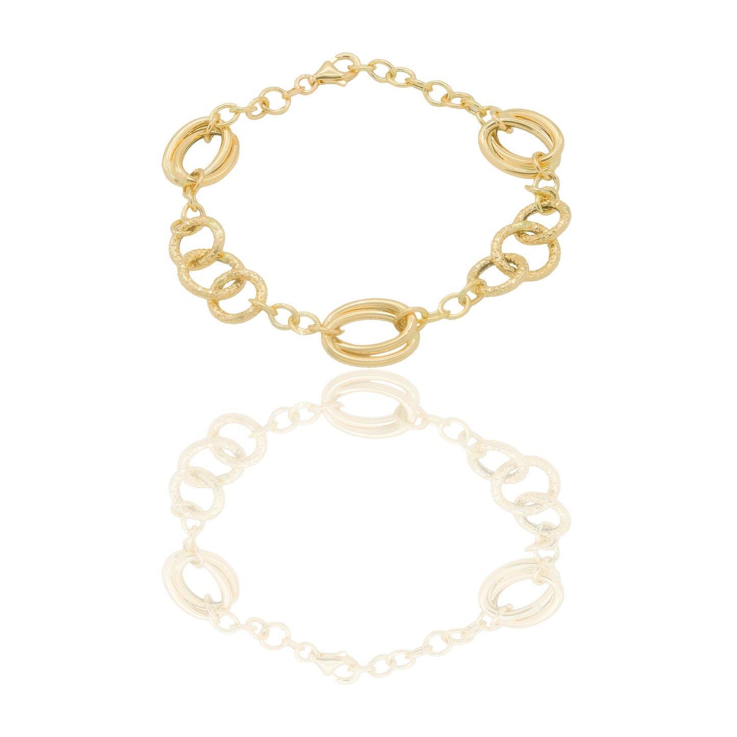 Bracciali Oro Giallo Oro 18 carati maglie fantasia Solo oro 18+2 cm x 1,1cm