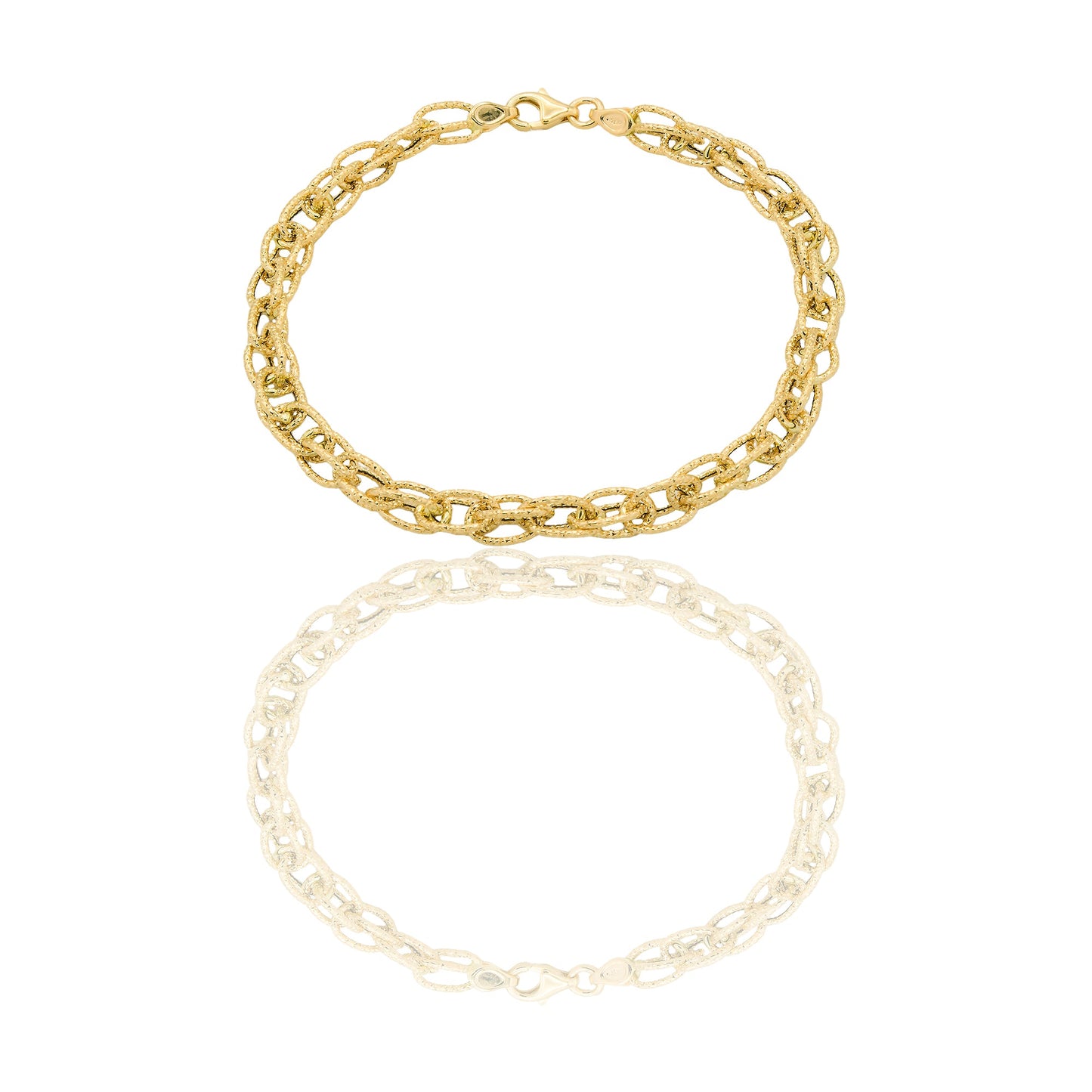 Bracciali Oro Giallo Oro 18 carati maglie fantasia Solo oro 19,5cm x 0,5cm