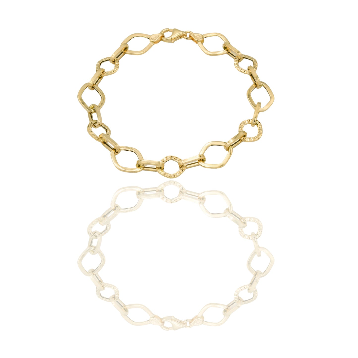 Bracciali Oro Giallo Oro 18 carati maglie fantasia Solo oro 19,5cm x 1cm