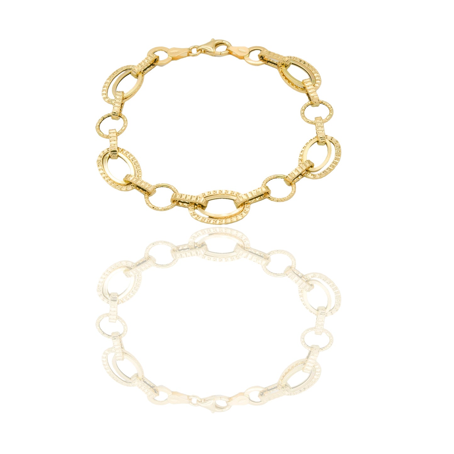 Bracciali Oro Giallo Oro 18 carati maglie fantasia Solo oro 19cm x 1cm