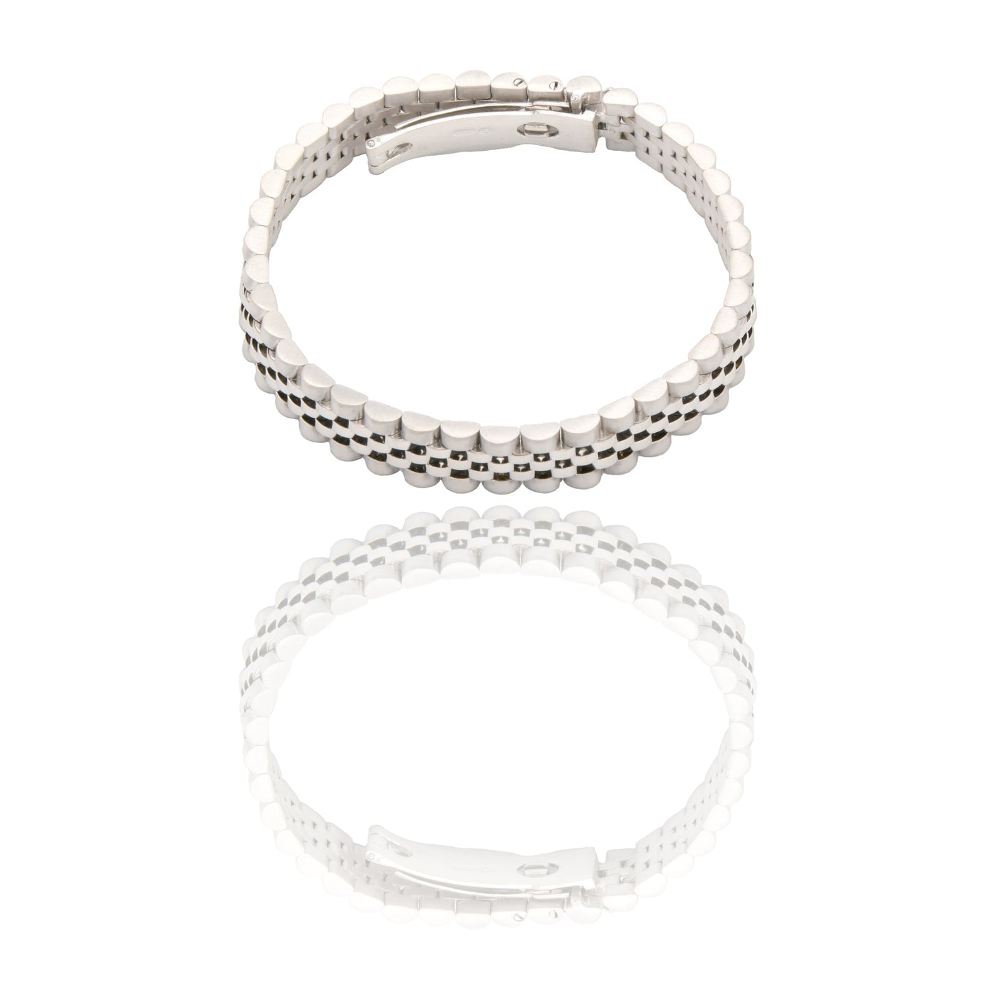 Bracciali Oro Bianco Oro 18 carati maglia giubile Solo Oro spessore 10mm