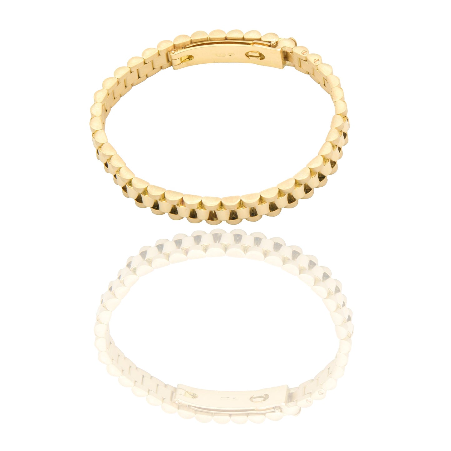 Bracciali Oro Giallo Oro 18 carati Maglia president Solo Oro spessore 8mm