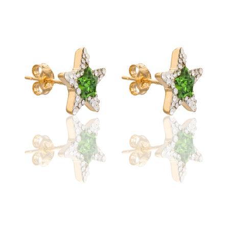 ORECCHINI DONNA STELLA PIETRA CENTRALE E CONTORNO