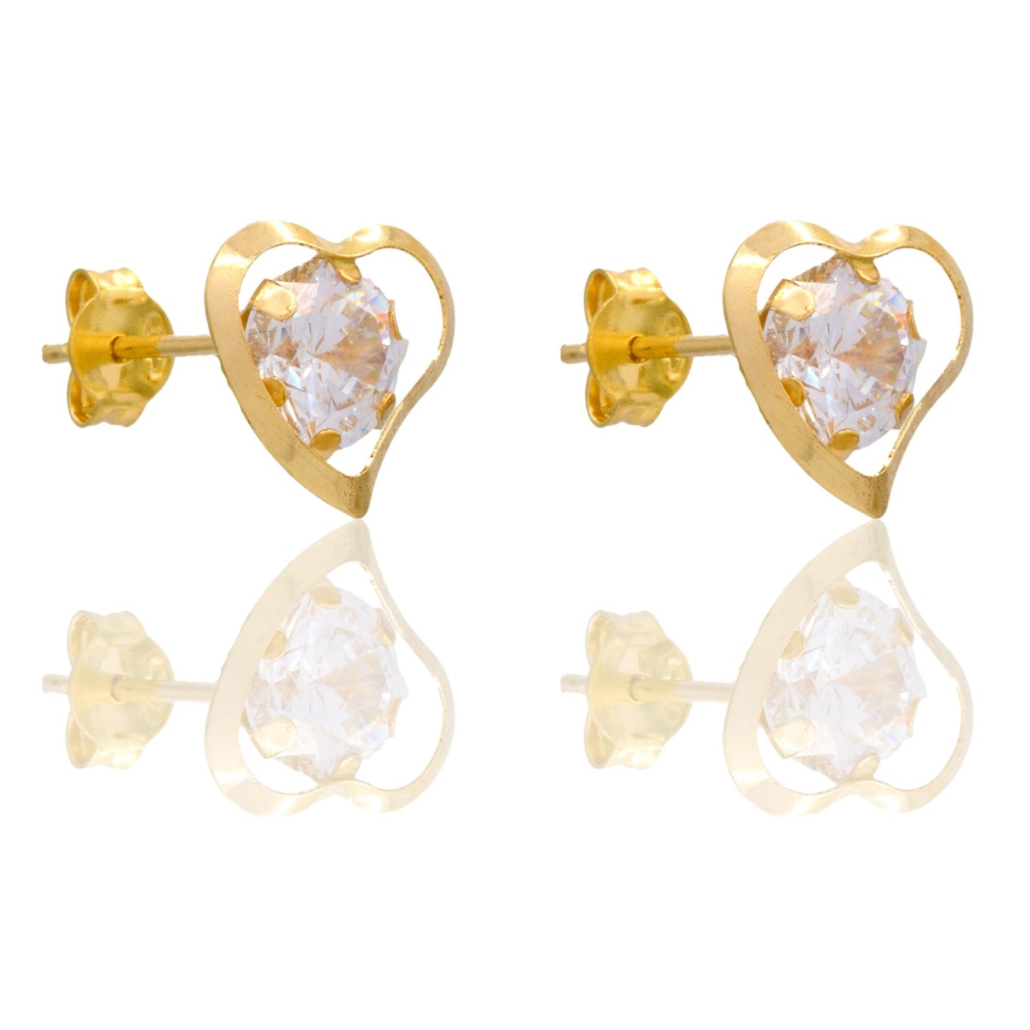 ORECCHINI DONNA PUNTO LUCE CONTORNO CUORE