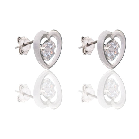 ORECCHINI DONNA PUNTO LUCE CONTORNO CUORE