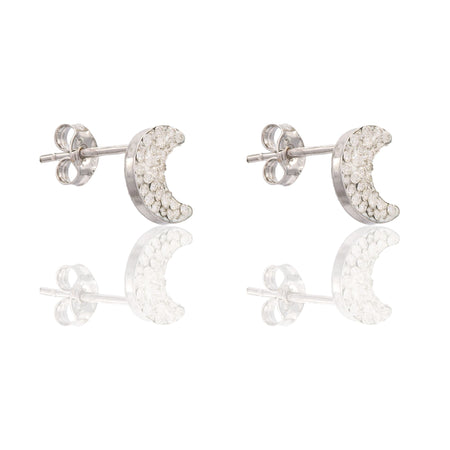 ORECCHINI DONNA LUNA ZIRCONATA A LOBO